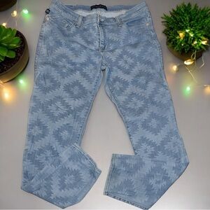 Rock & Republic Womens Blue Denim Jeans Berlin Aztec Southwest Sz 16 36 X 29